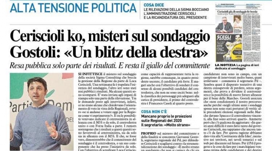 Gostoli (PD): Strumentalizzazione sondaggi è un film già visto